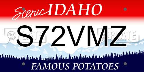 S72VMZ Idaho License Plate
