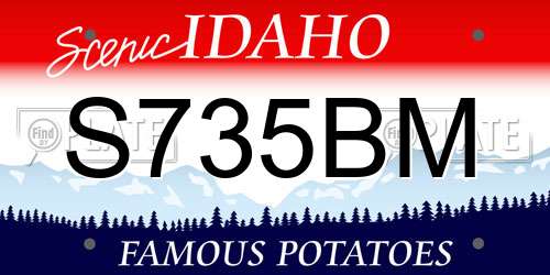 S735BM Idaho License Plate