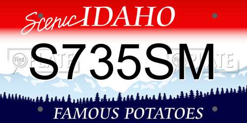 S735SM Idaho License Plate