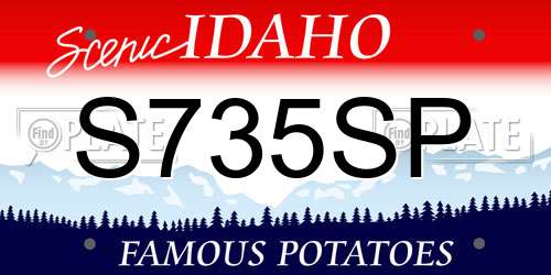 S735SP Idaho License Plate
