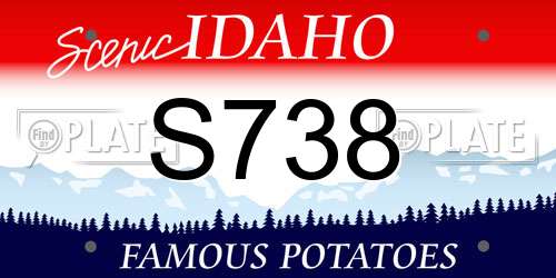 S738 Idaho License Plate