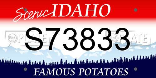 S73833 Idaho License Plate
