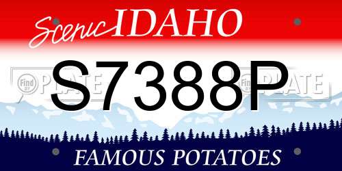 S7388P Idaho License Plate