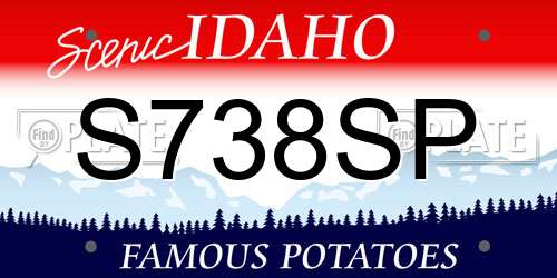 S738SP Idaho License Plate