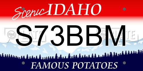 S73BBM Idaho License Plate