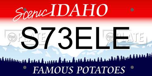 S73ELE Idaho License Plate