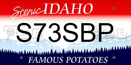 S73SBP Idaho License Plate