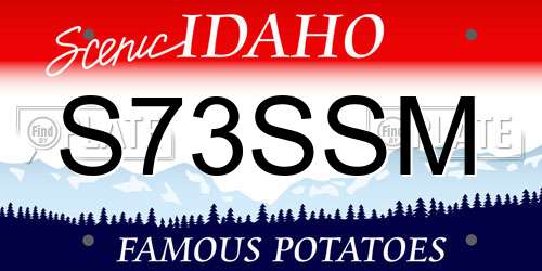 S73SSM Idaho License Plate