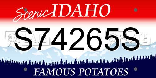S74265S Idaho License Plate