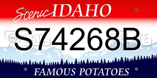 S74268B Idaho License Plate