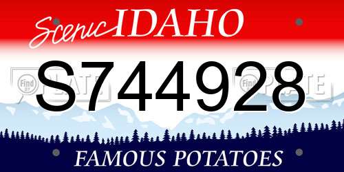 S744928 Idaho License Plate