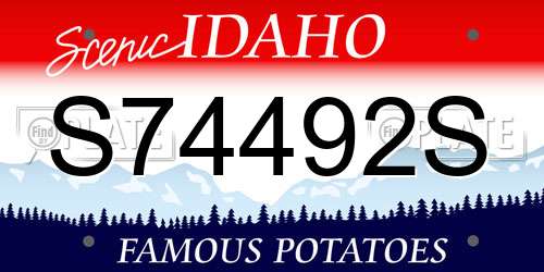 S74492S Idaho License Plate