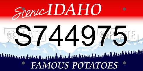 S744975 Idaho License Plate