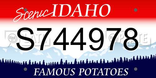 S744978 Idaho License Plate