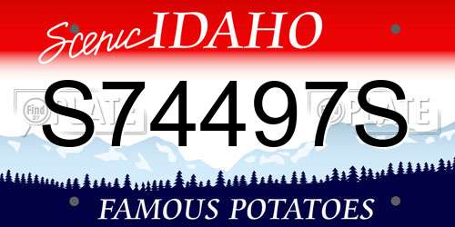 S74497S Idaho License Plate