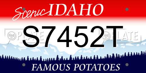 S7452T Idaho License Plate