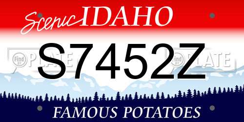 S7452Z Idaho License Plate
