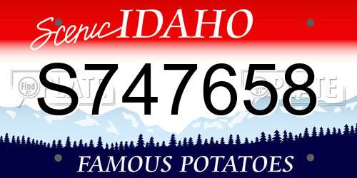 S747658 Idaho License Plate