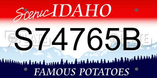 S74765B Idaho License Plate