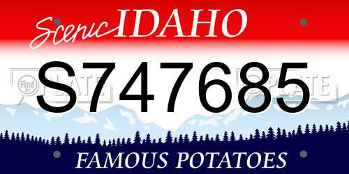 S747685 Idaho License Plate