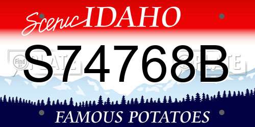 S74768B Idaho License Plate