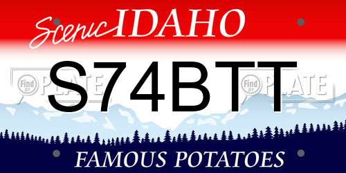 S74BTT Idaho License Plate