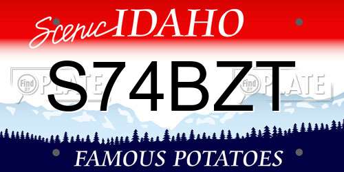 S74BZT Idaho License Plate