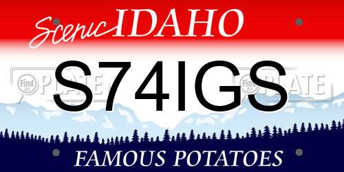 S74IGS Idaho License Plate