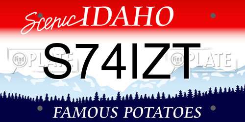 S74IZT Idaho License Plate