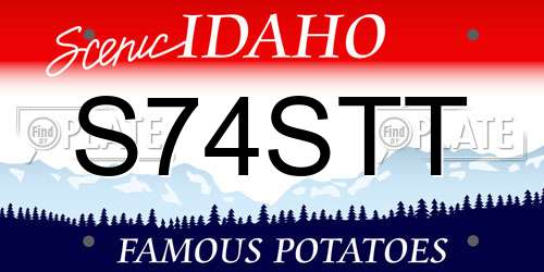 S74STT Idaho License Plate