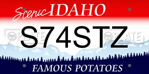 S74STZ Idaho License Plate