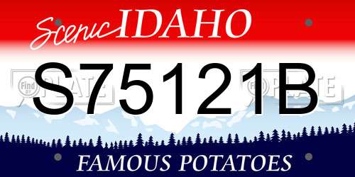 S75121B Idaho License Plate