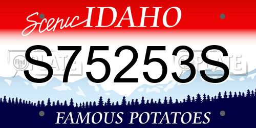 S75253S Idaho License Plate