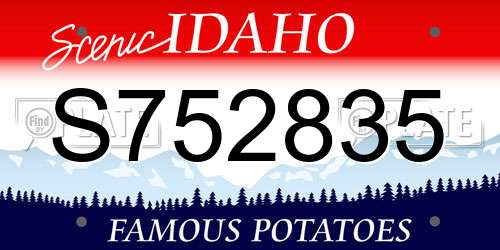 S752835 Idaho License Plate