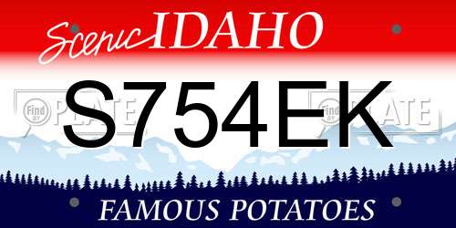S754EK Idaho License Plate