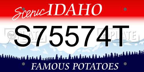 S75574T Idaho License Plate