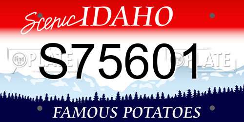 S75601 Idaho License Plate