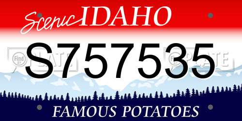 S757535 Idaho License Plate
