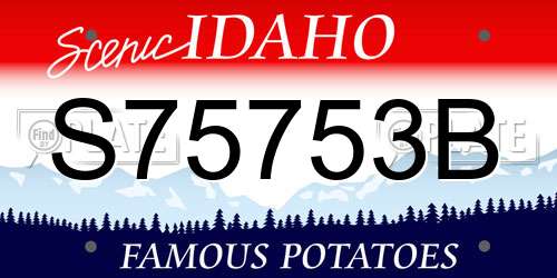 S75753B Idaho License Plate