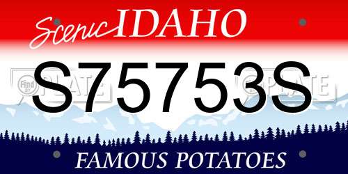 S75753S Idaho License Plate