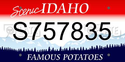S757835 Idaho License Plate