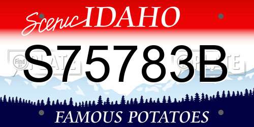 S75783B Idaho License Plate