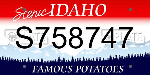 S758747 Idaho License Plate