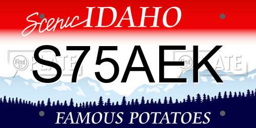 S75AEK Idaho License Plate