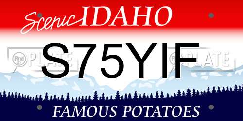 S75YIF Idaho License Plate