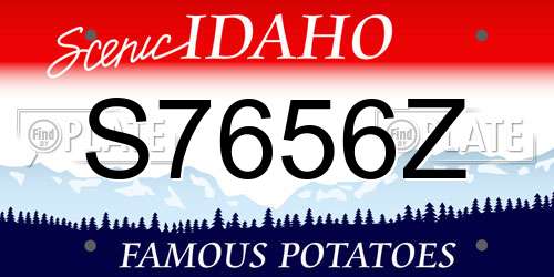 S7656Z Idaho License Plate