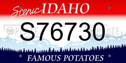 S76730 Idaho License Plate