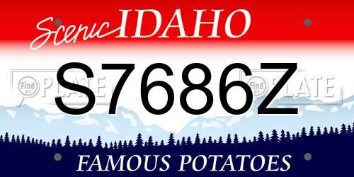 S7686Z Idaho License Plate