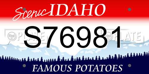 S76981 Idaho License Plate