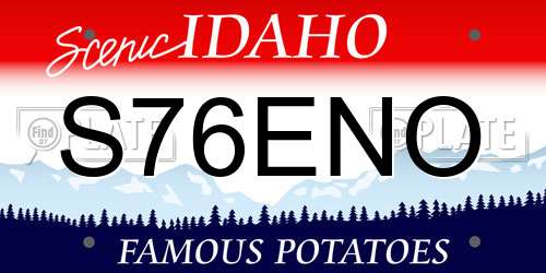 S76ENO Idaho License Plate